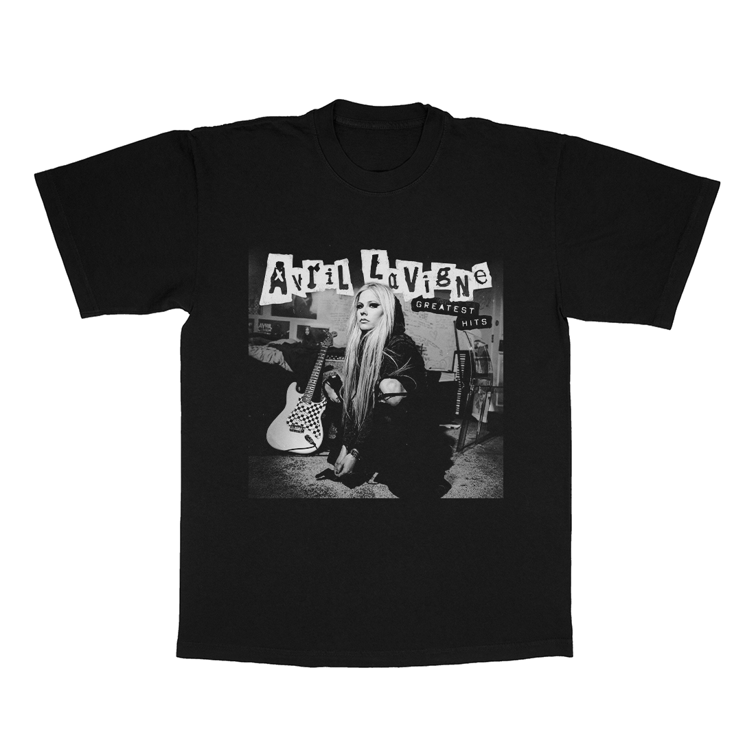 Greatest Hits Tour 2025 Dateback Black + White T-Shirt Front