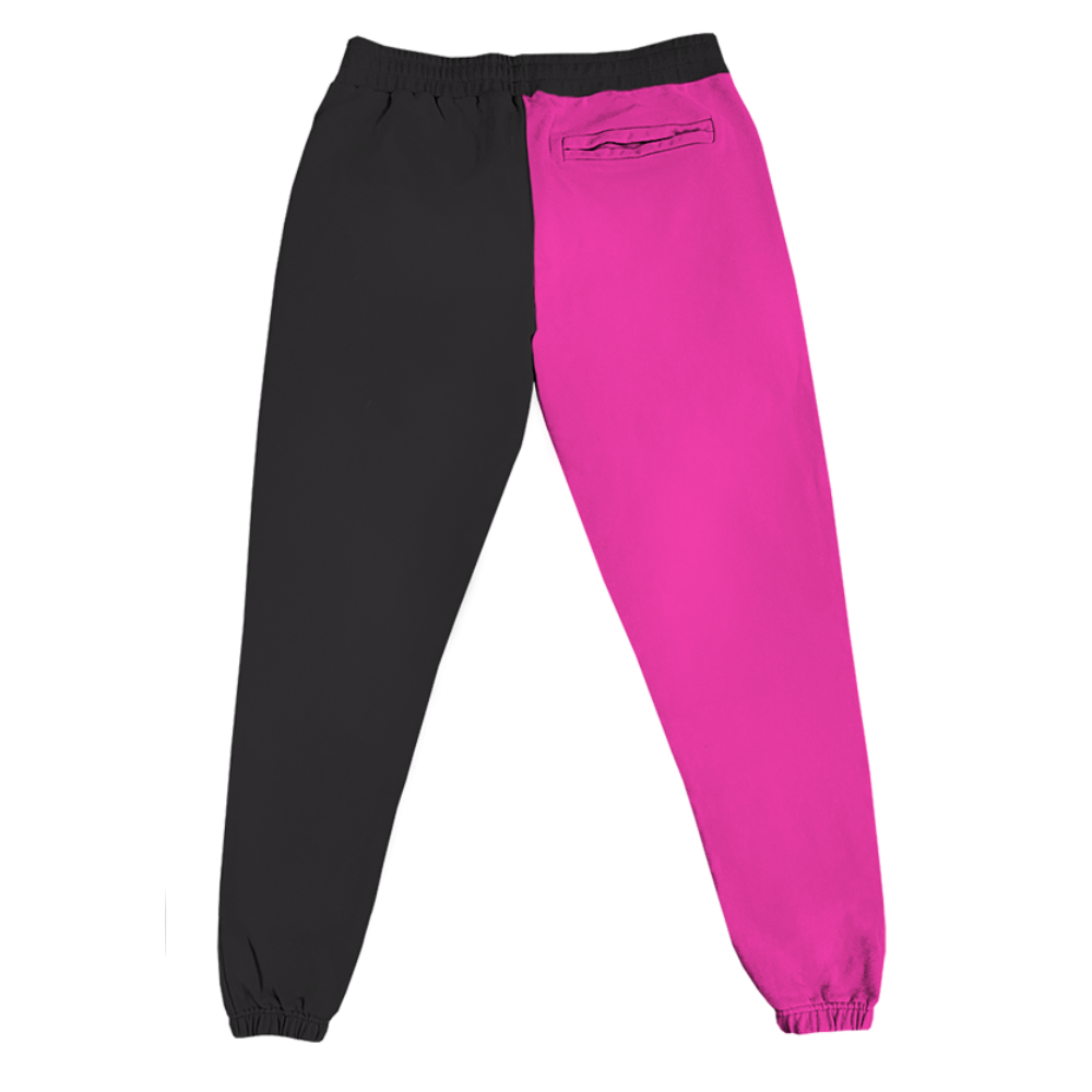 Pink + Black Split Joggers Back