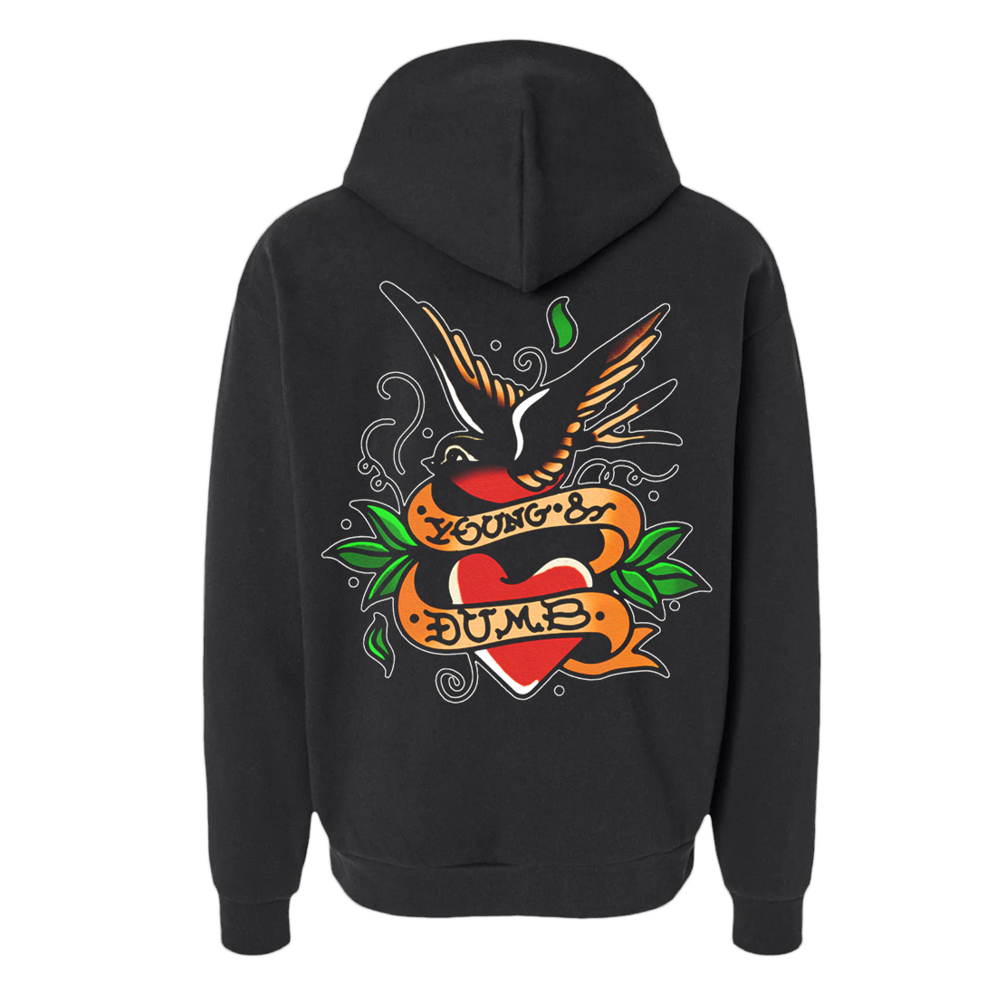 Young & Dumb Tattoo Hoodie - Back