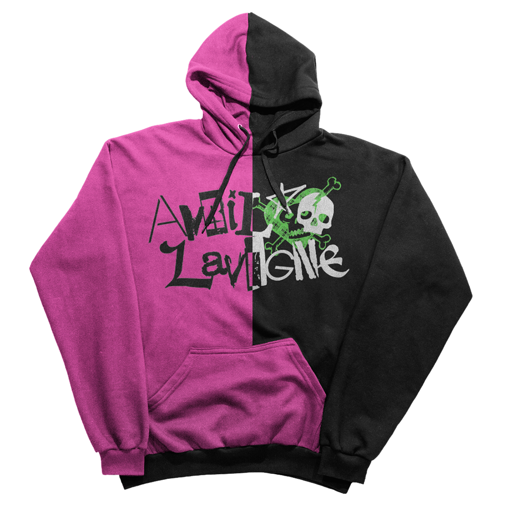 Pink and black split hoodie sale