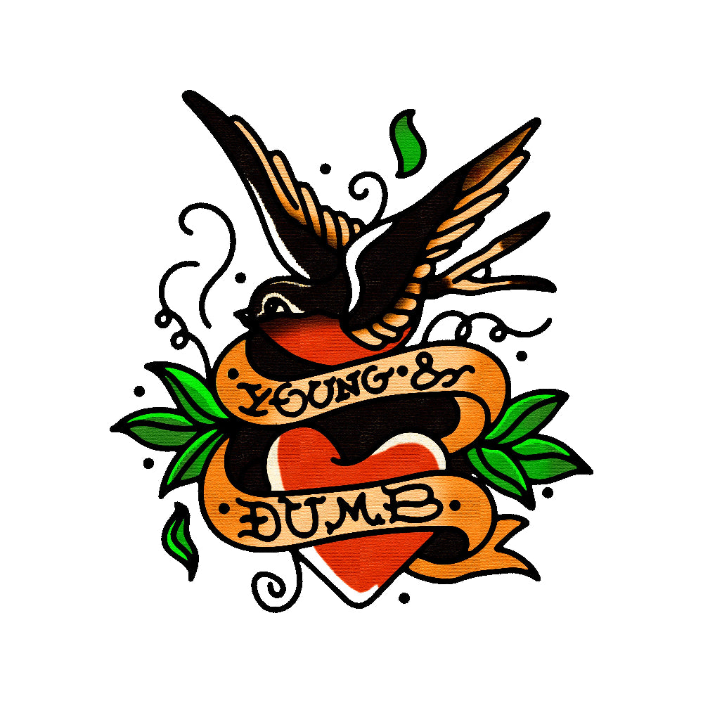 Young & Dumb Temporary Tattoo