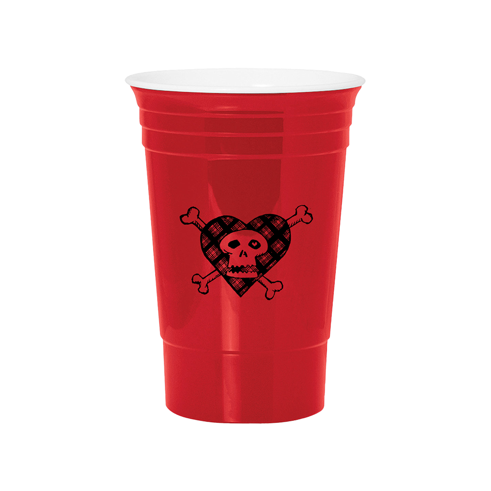 HEART CROSSBONES RED CUP